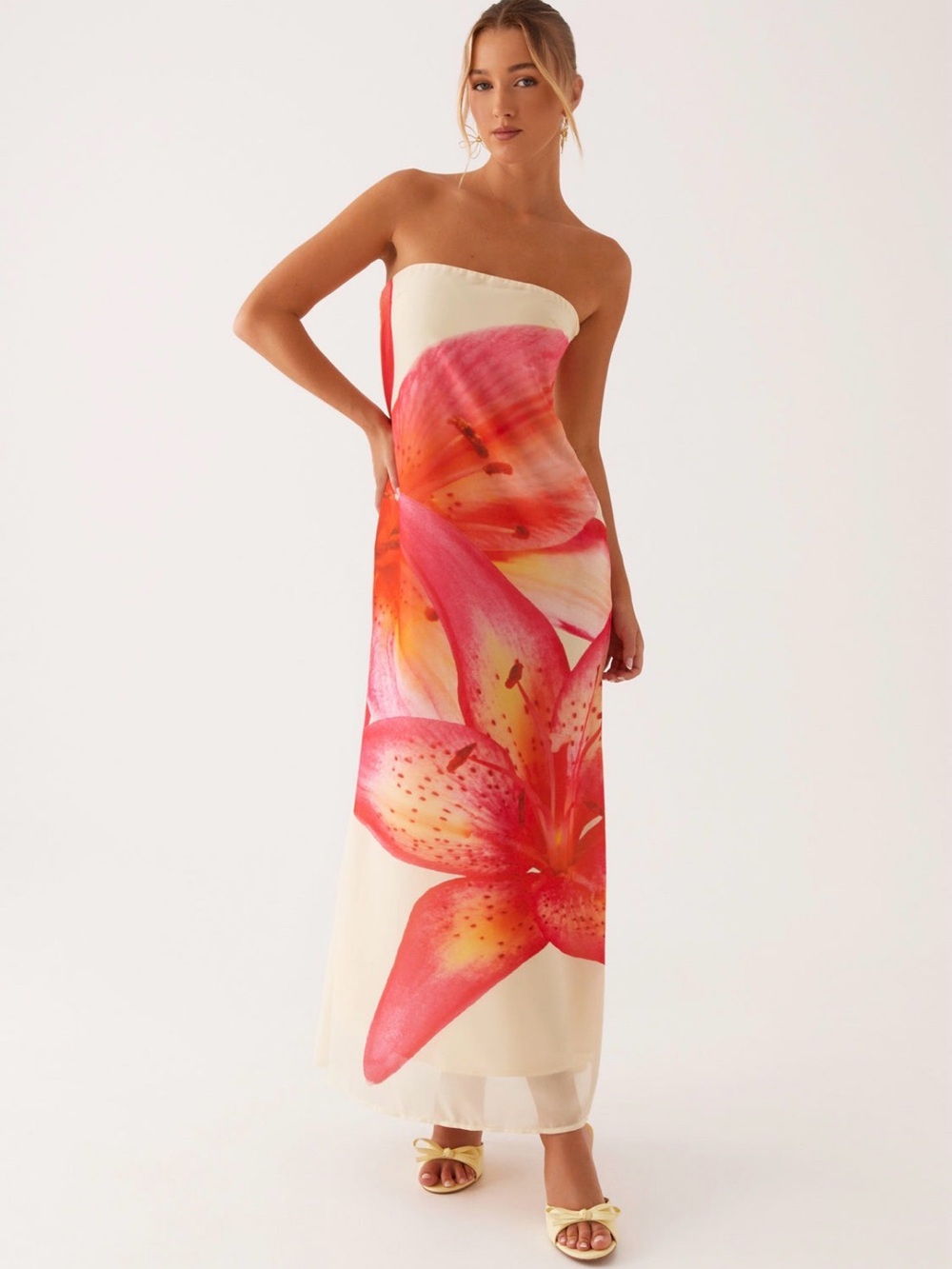 Peppermayo Darcy Maxi Dress Yellow Floral
